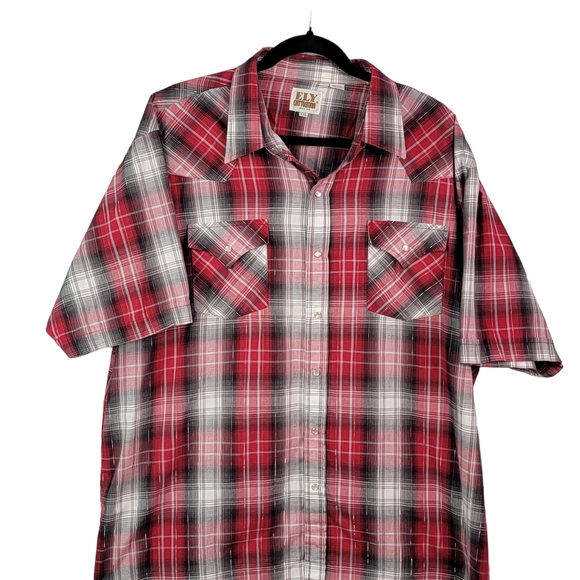 Ely Cattleman Plaid Shimmer Vintage Ranchwear Western Pearl Snap Shirt XXL - Picture 3 of 11